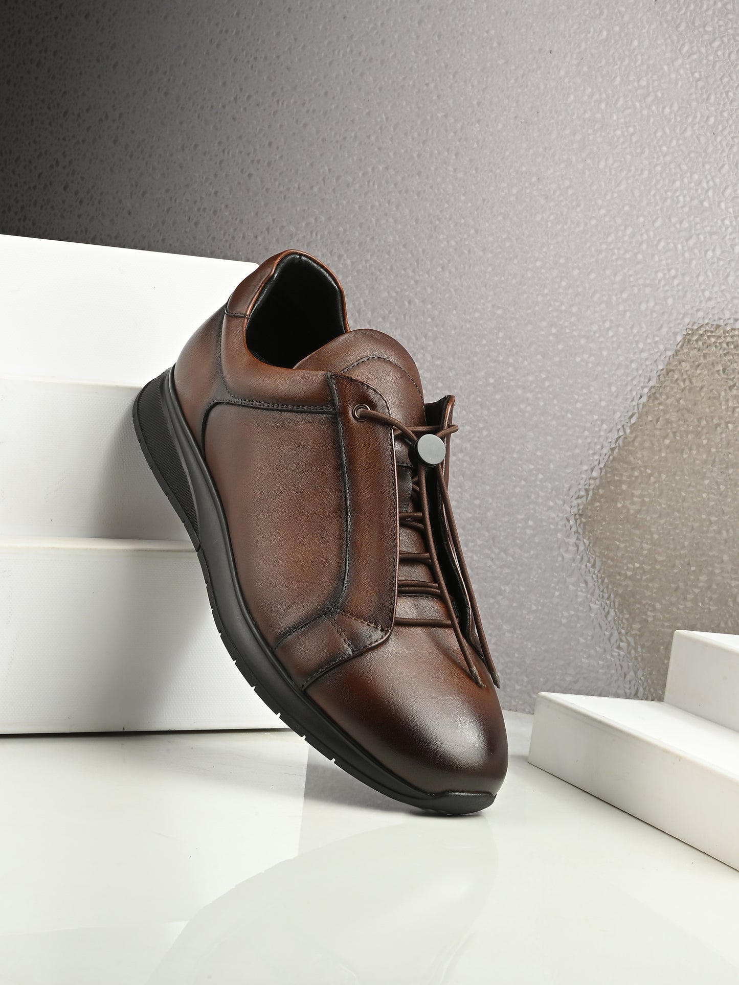 Levancho Premium Leather Casual Shoes for Men's