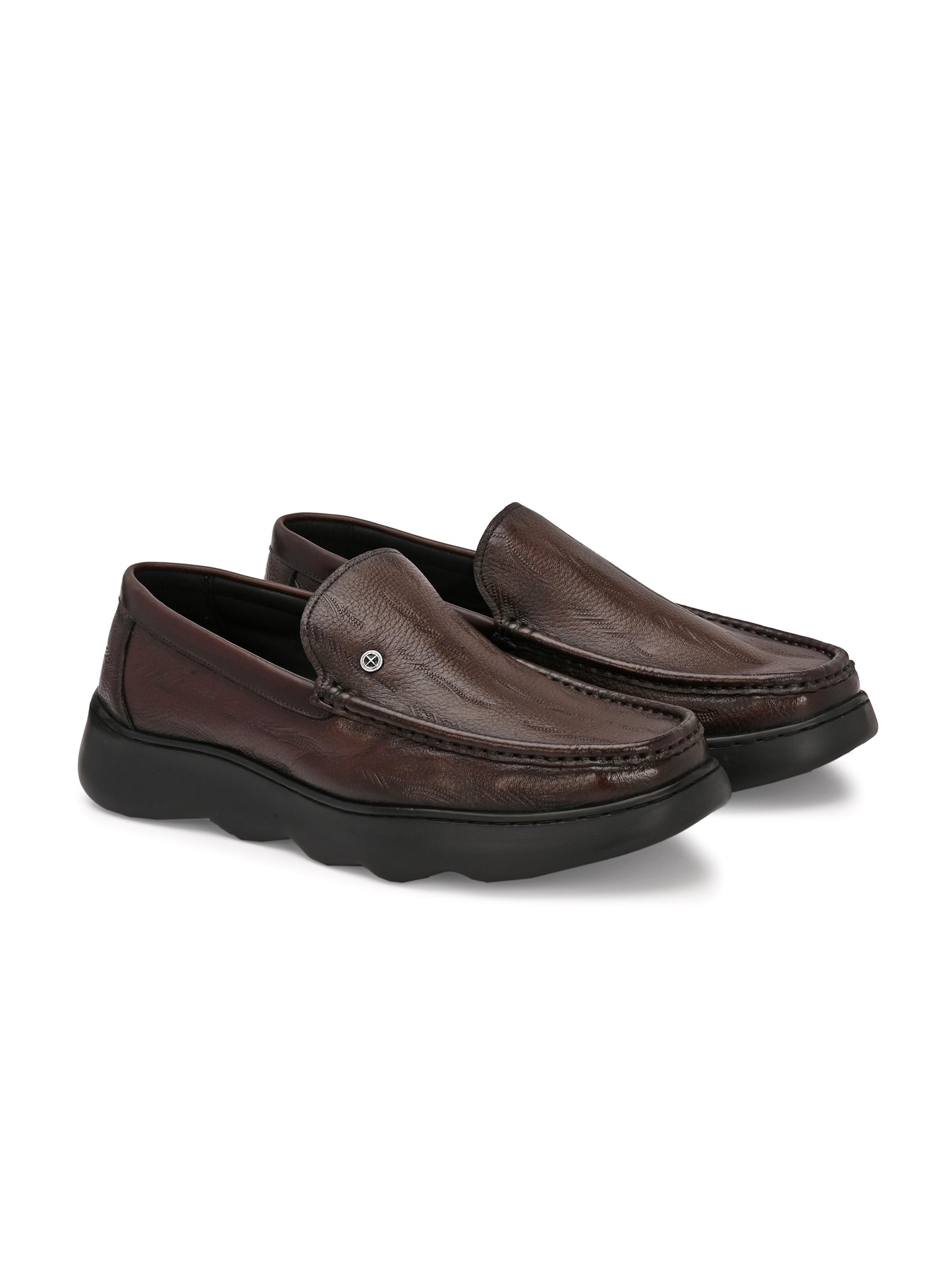 Levancho Premium Leather Black Comfort Shoes for Men's