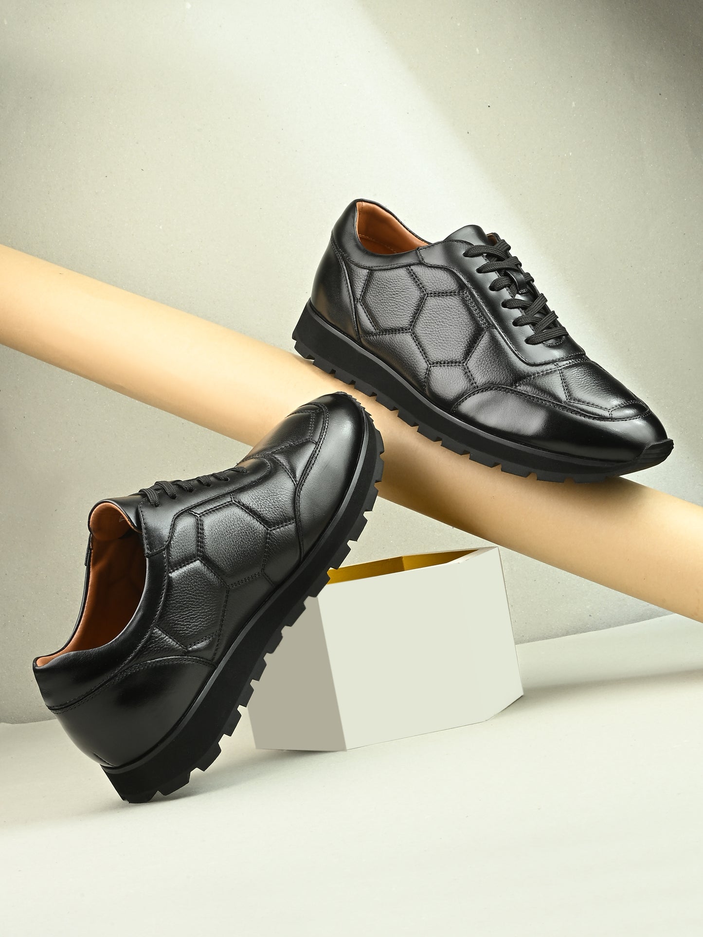 Levancho Premium Leather Casual Shoes for Men's