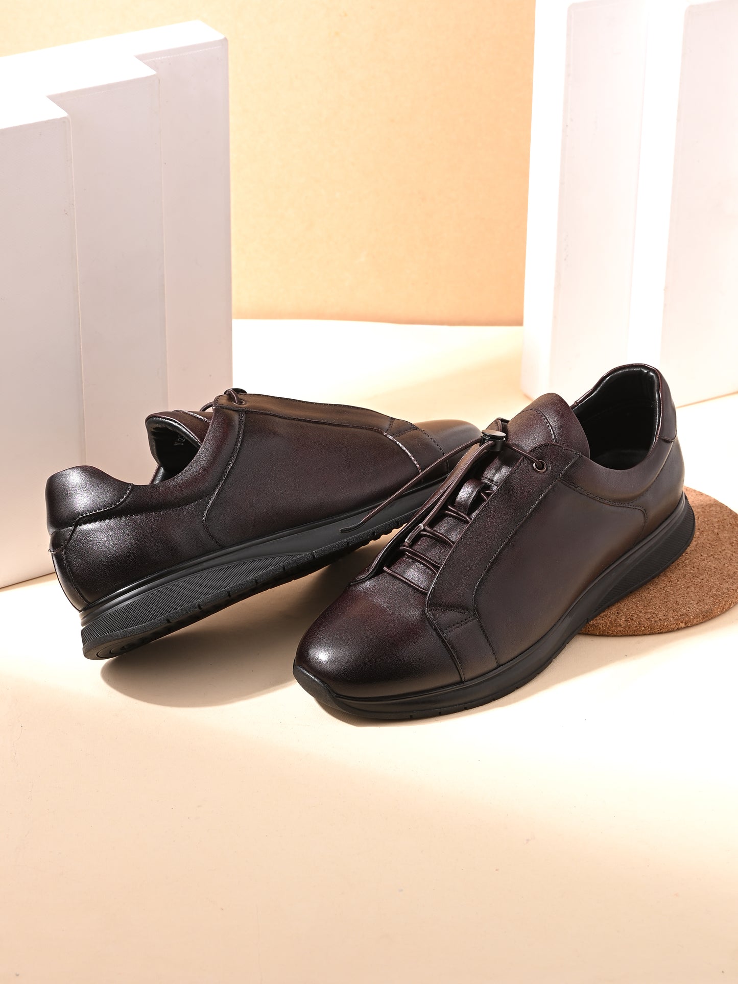 Levancho Premium Leather Casual Shoes for Men's