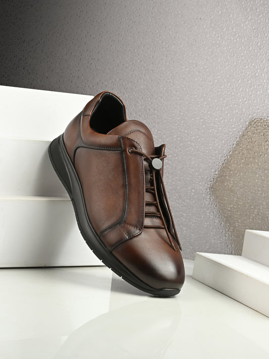 Levancho Premium Leather Casual Shoes for Men's