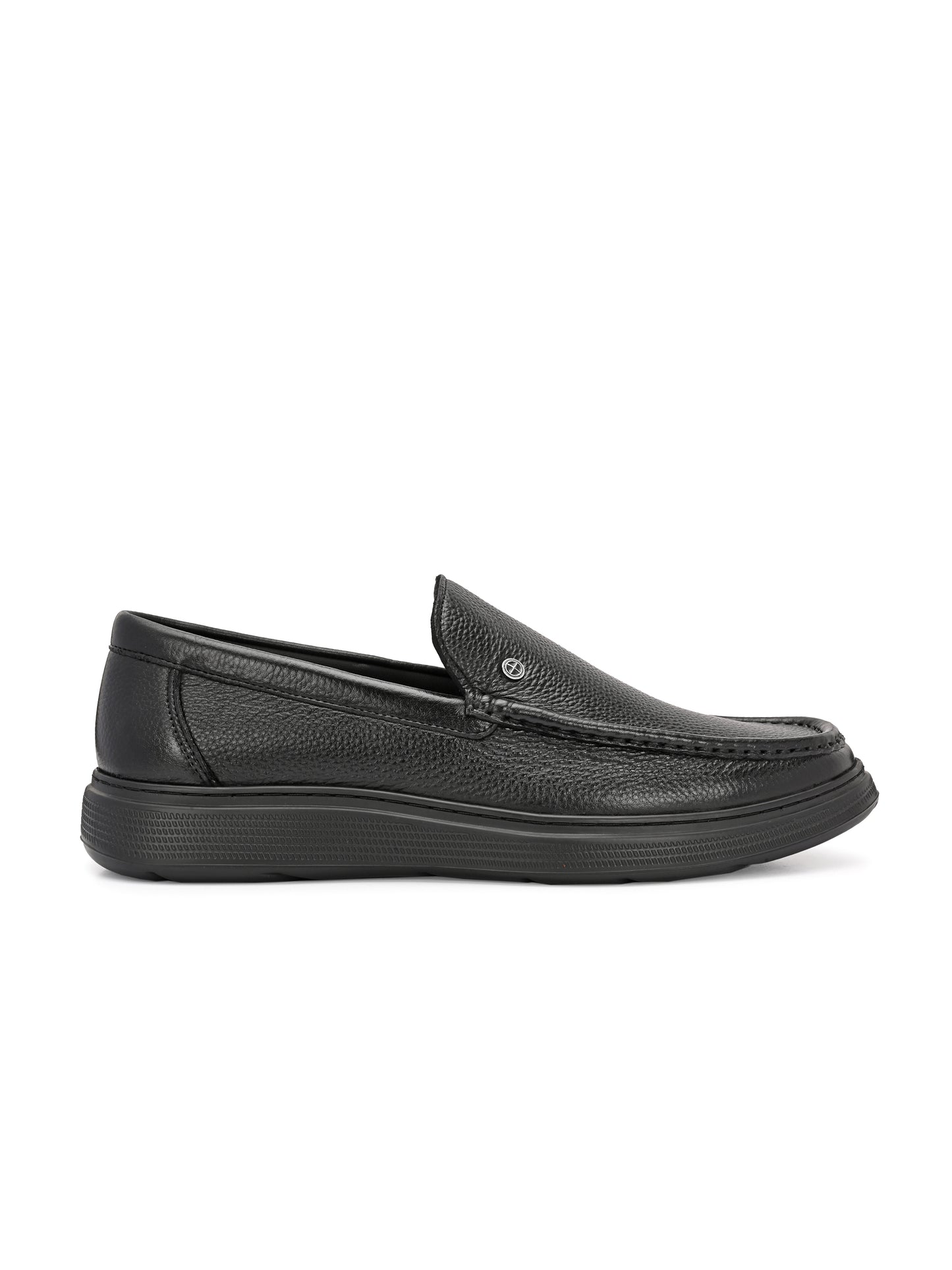 Levancho Premium Leather Black Comfort Shoes for Men's