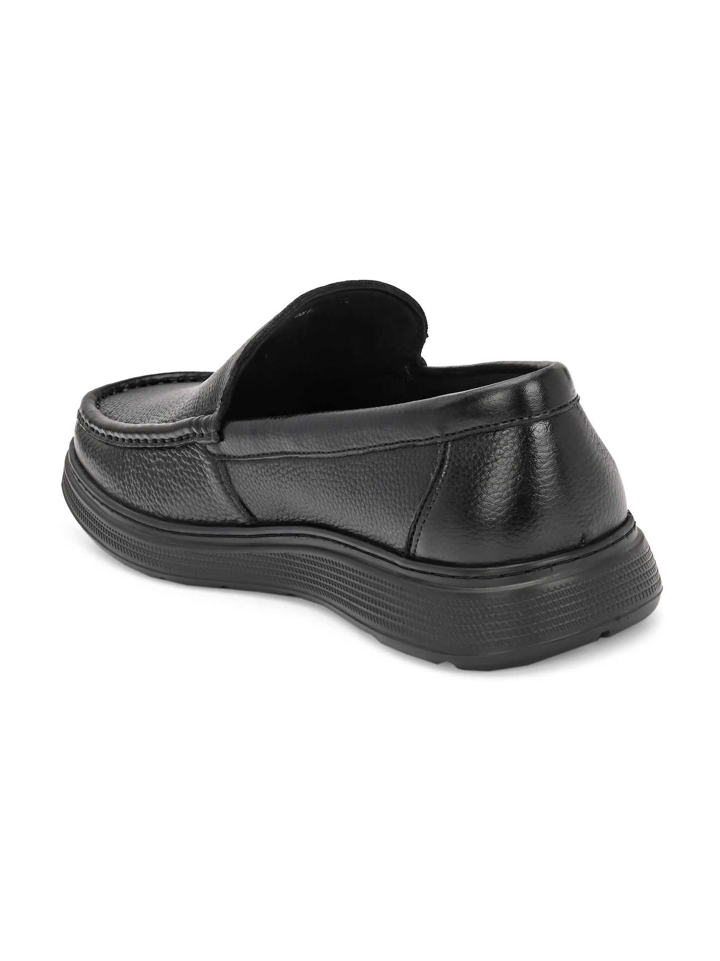 Levancho Premium Leather Black Comfort Shoes for Men's
