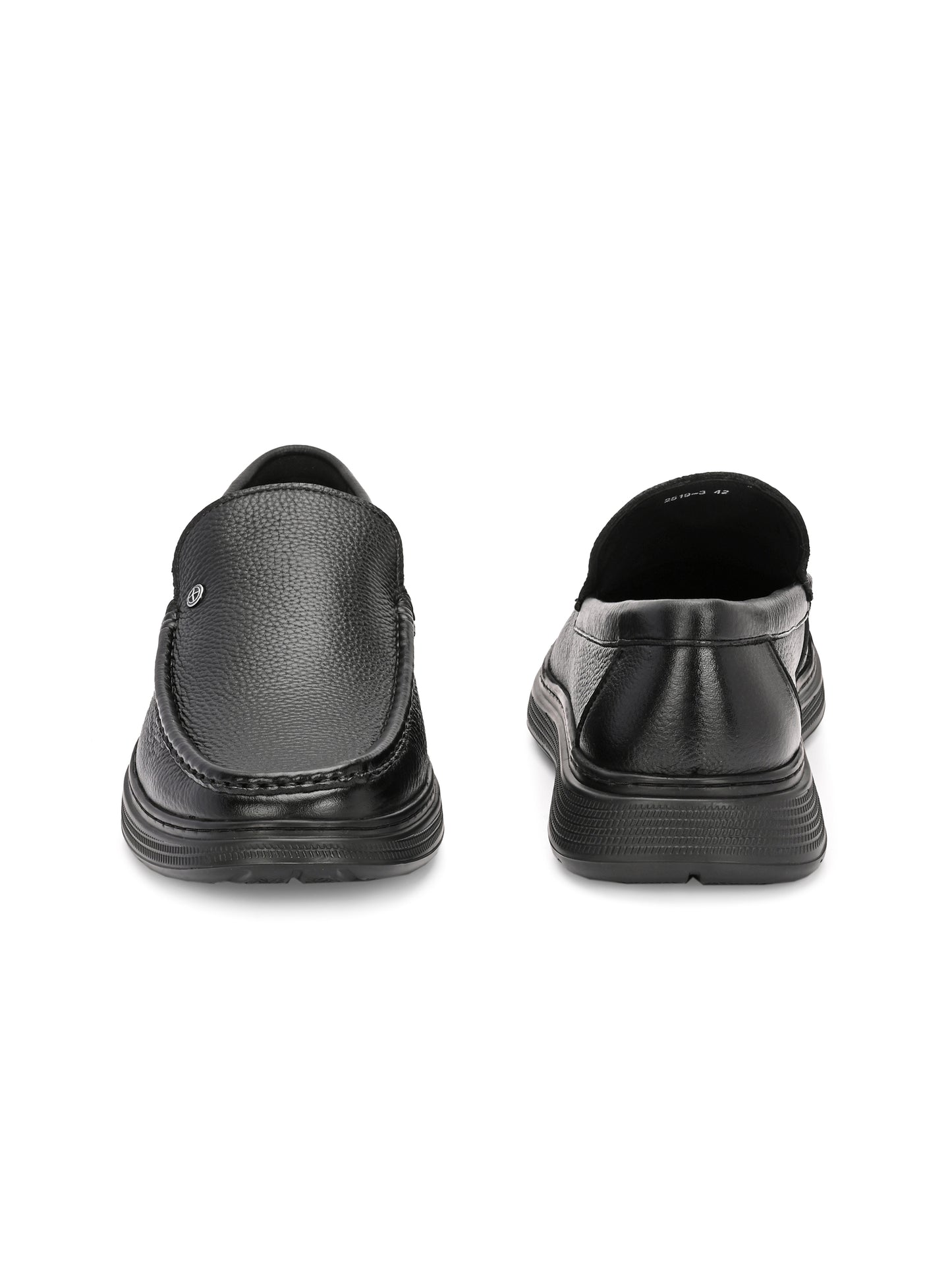 Levancho Premium Leather Black Comfort Shoes for Men's