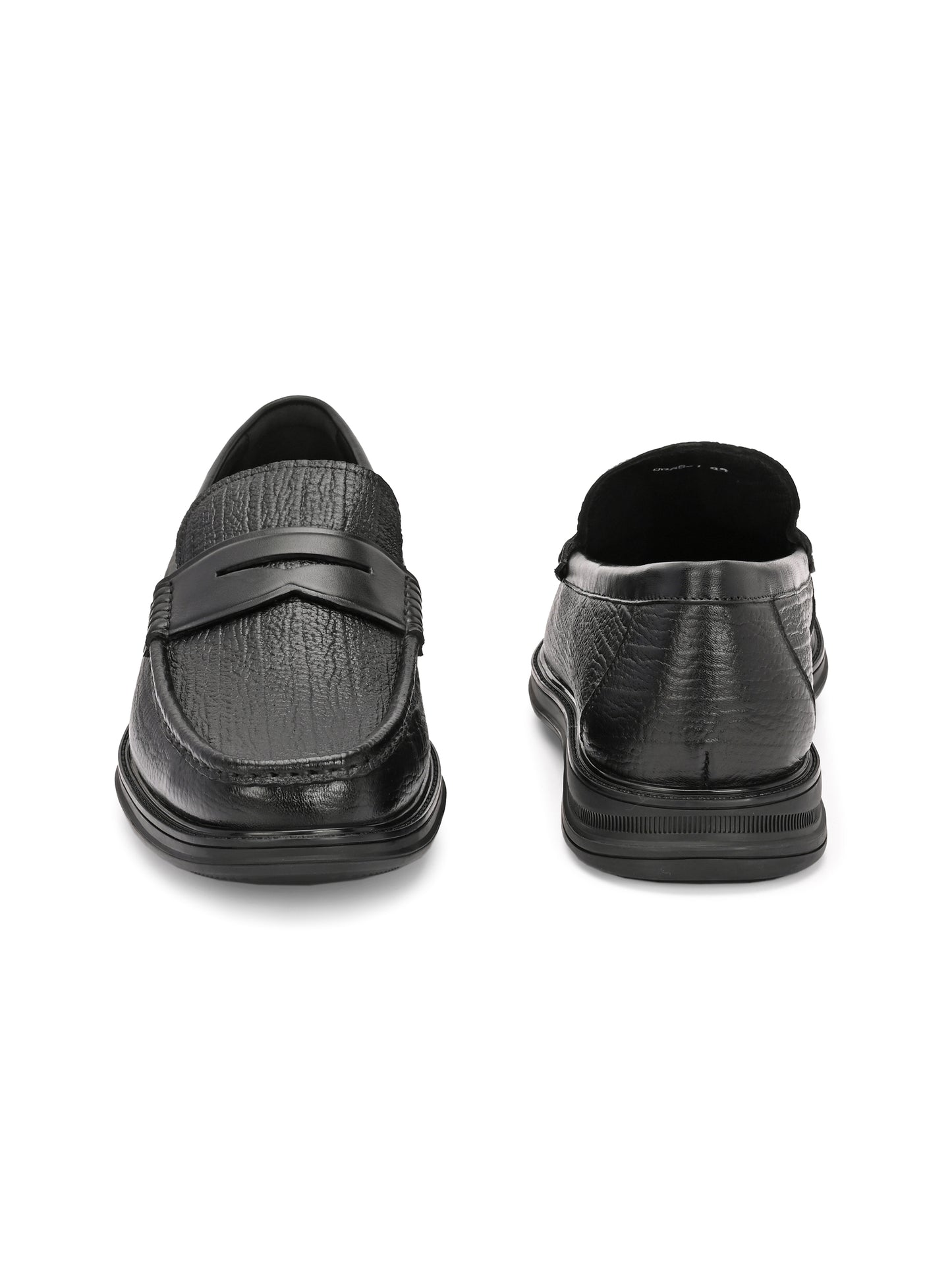 Levancho Premium Leather Black Comfort Shoes for Men's
