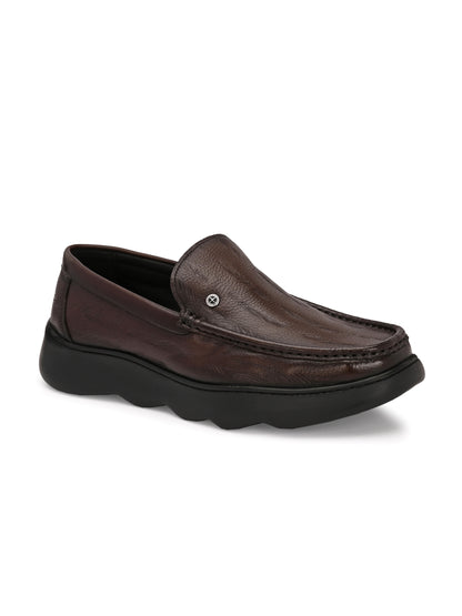 Levancho Premium Leather Black Comfort Shoes for Men's