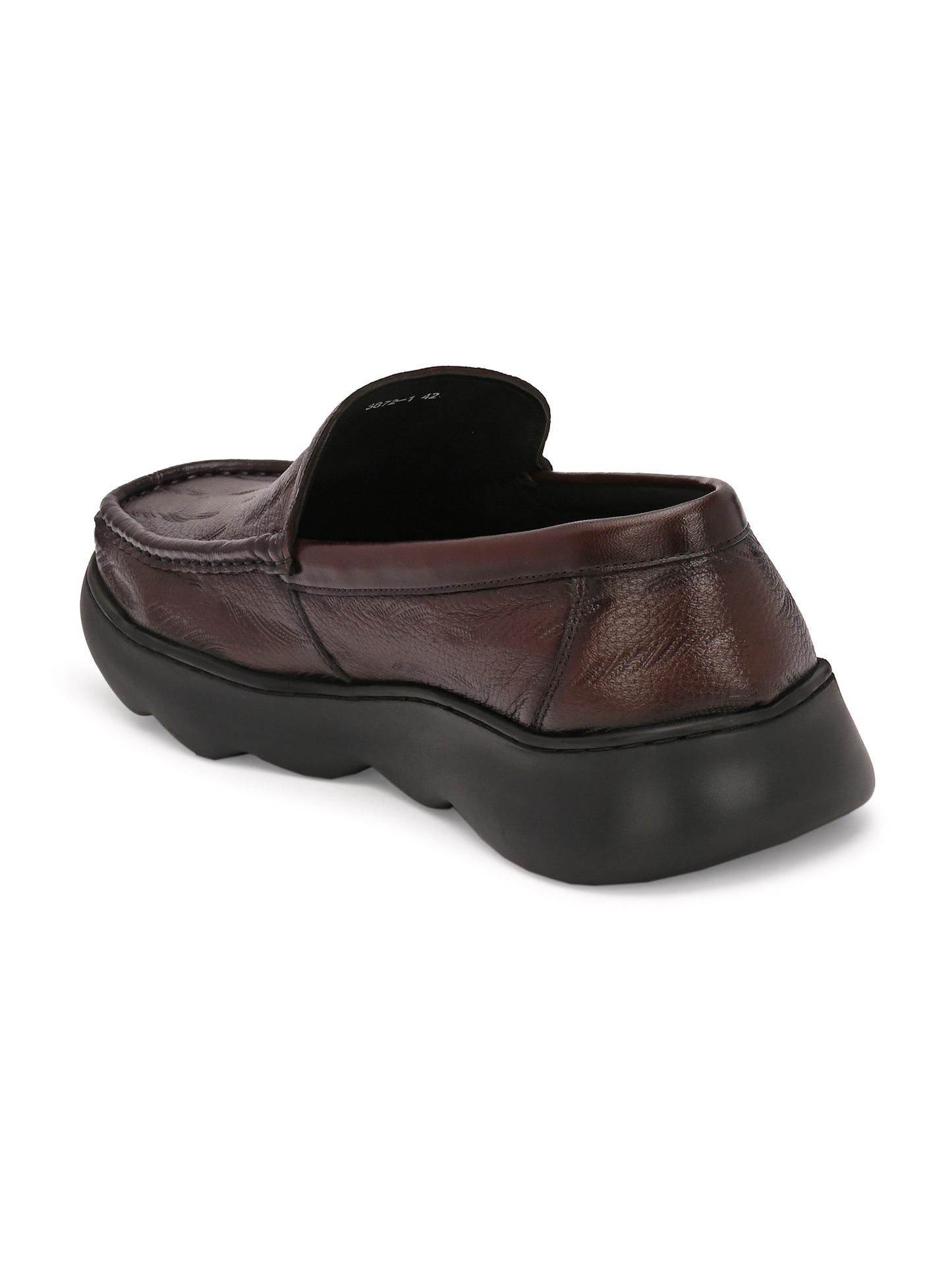 Levancho Premium Leather Black Comfort Shoes for Men's