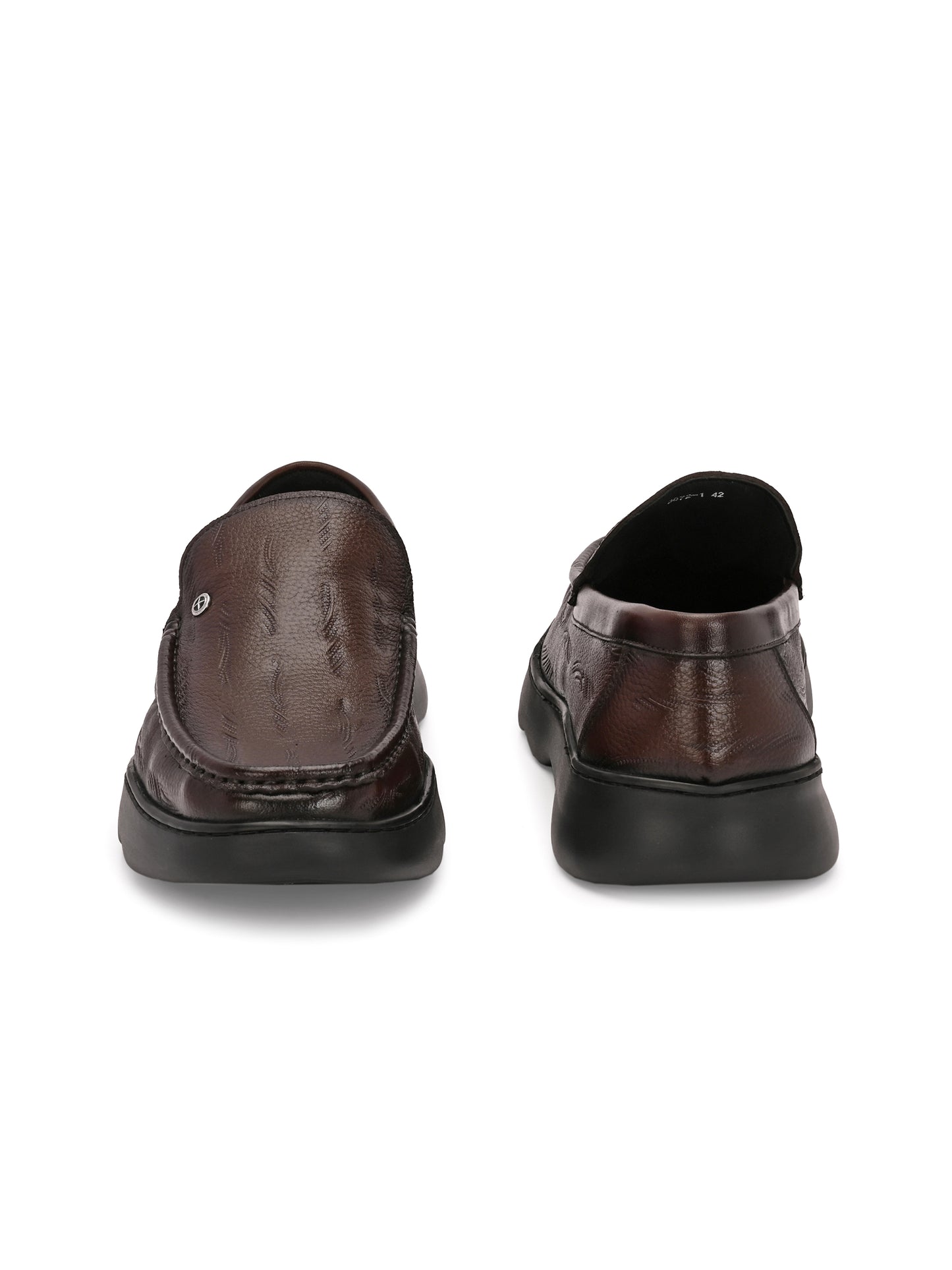 Levancho Premium Leather Black Comfort Shoes for Men's