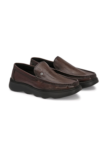 Levancho Premium Leather Black Comfort Shoes for Men's