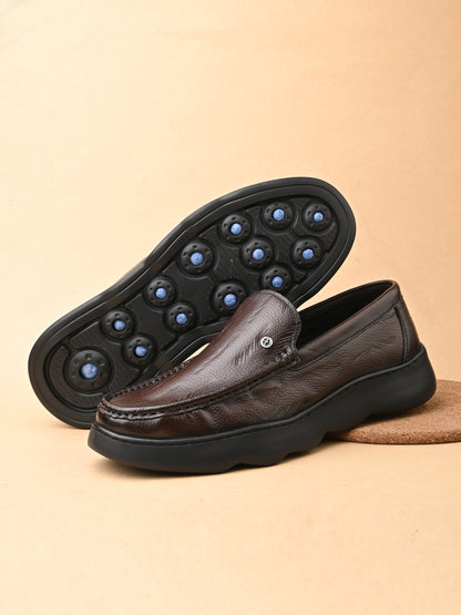 Levancho Premium Leather Black Comfort Shoes for Men's