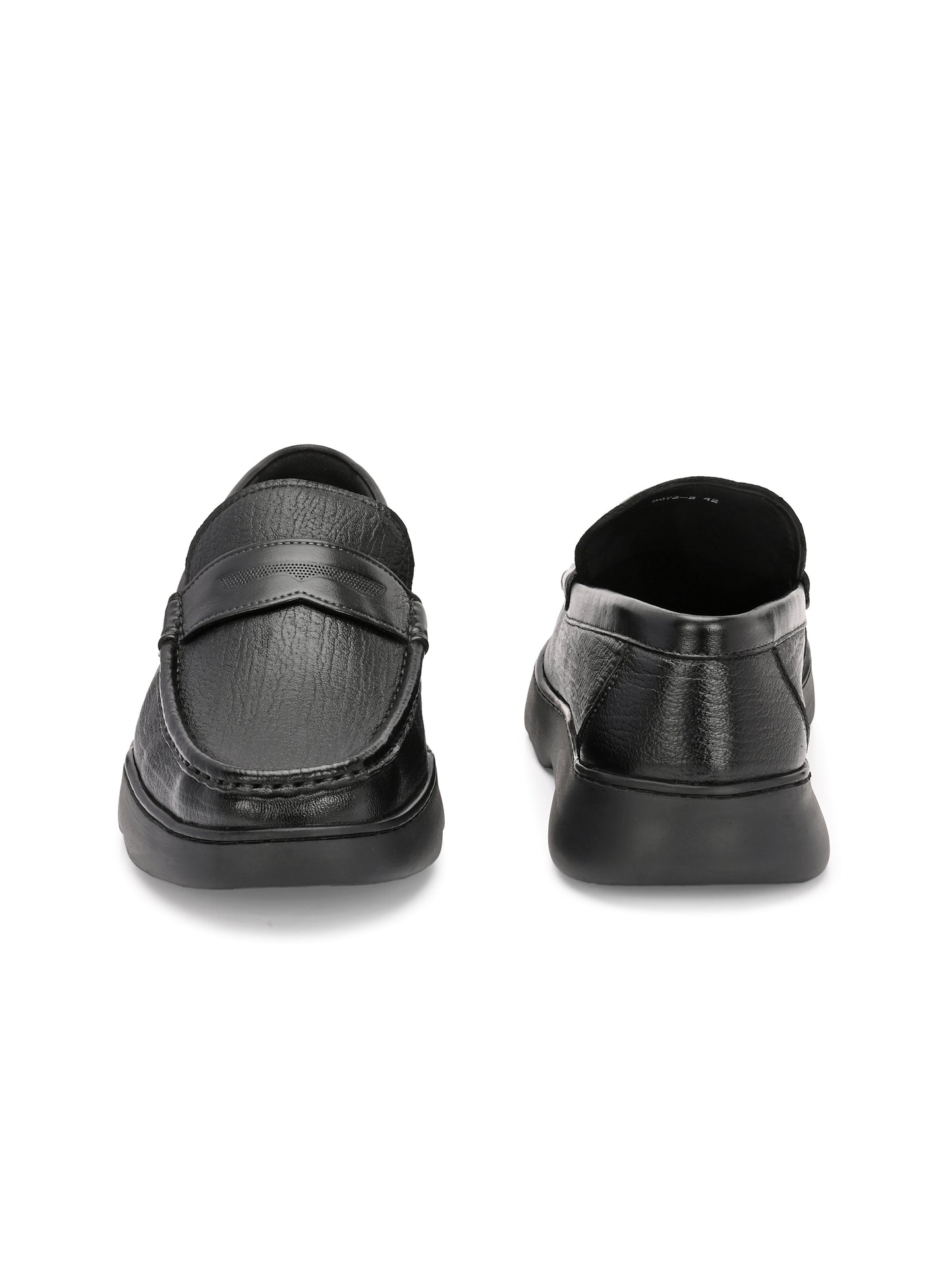 Levancho Premium Leather Black Comfort Shoes for Men's