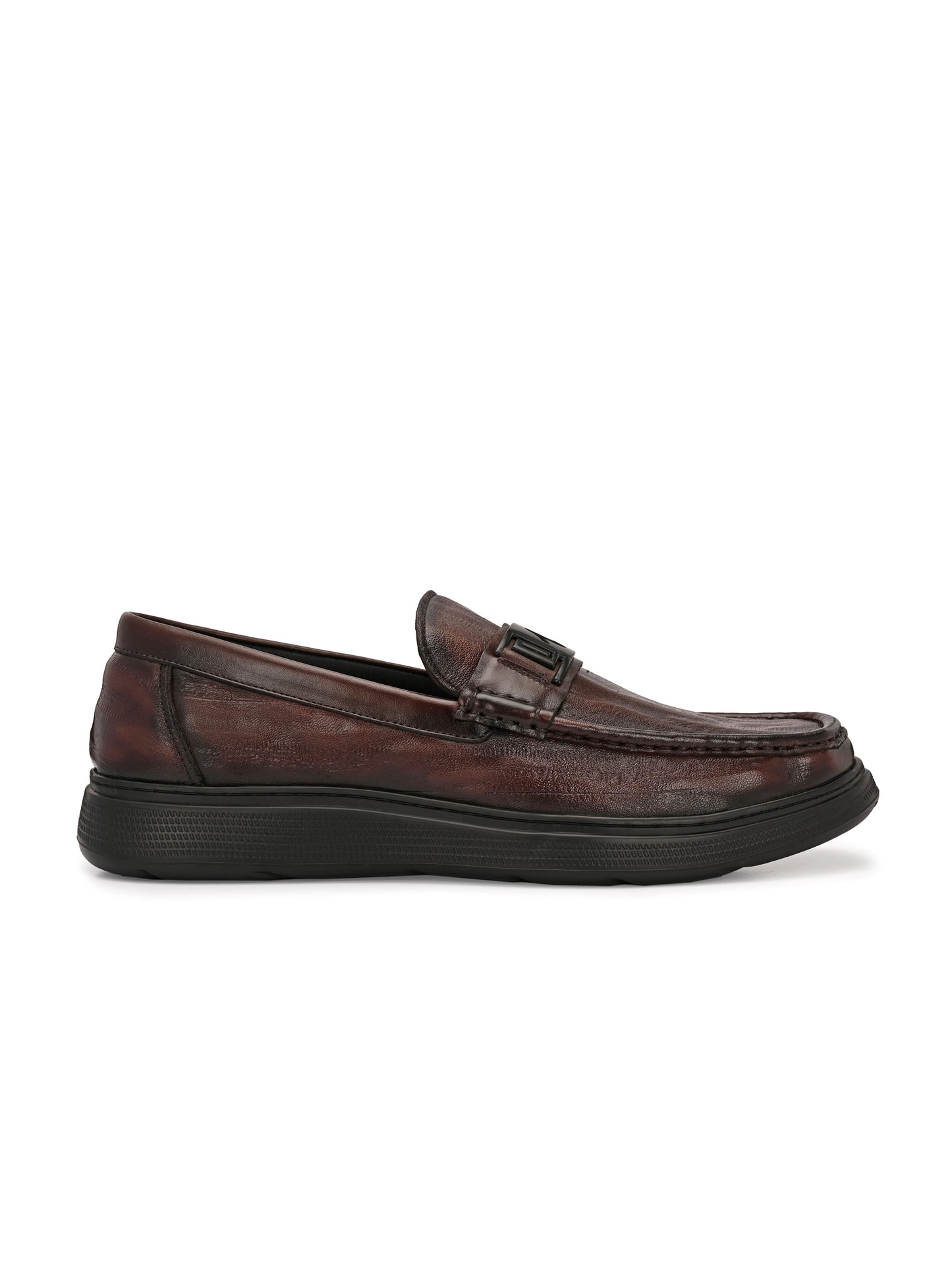 Levancho Premium Leather Brown Comfort Shoes for Men's