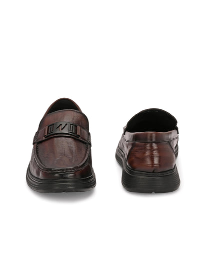 Levancho Premium Leather Brown Comfort Shoes for Men's