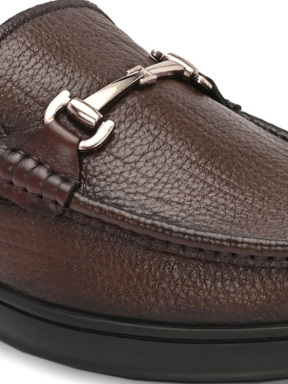 Levancho Premium Leather Brown Comfort Shoes for Men's