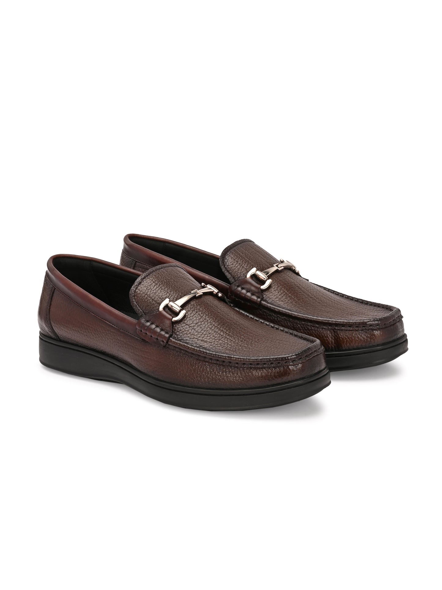Levancho Premium Leather Brown Comfort Shoes for Men's