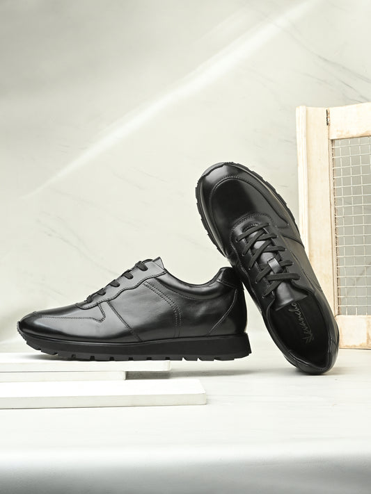 Levancho Premium Leather Casual Shoes for Men's