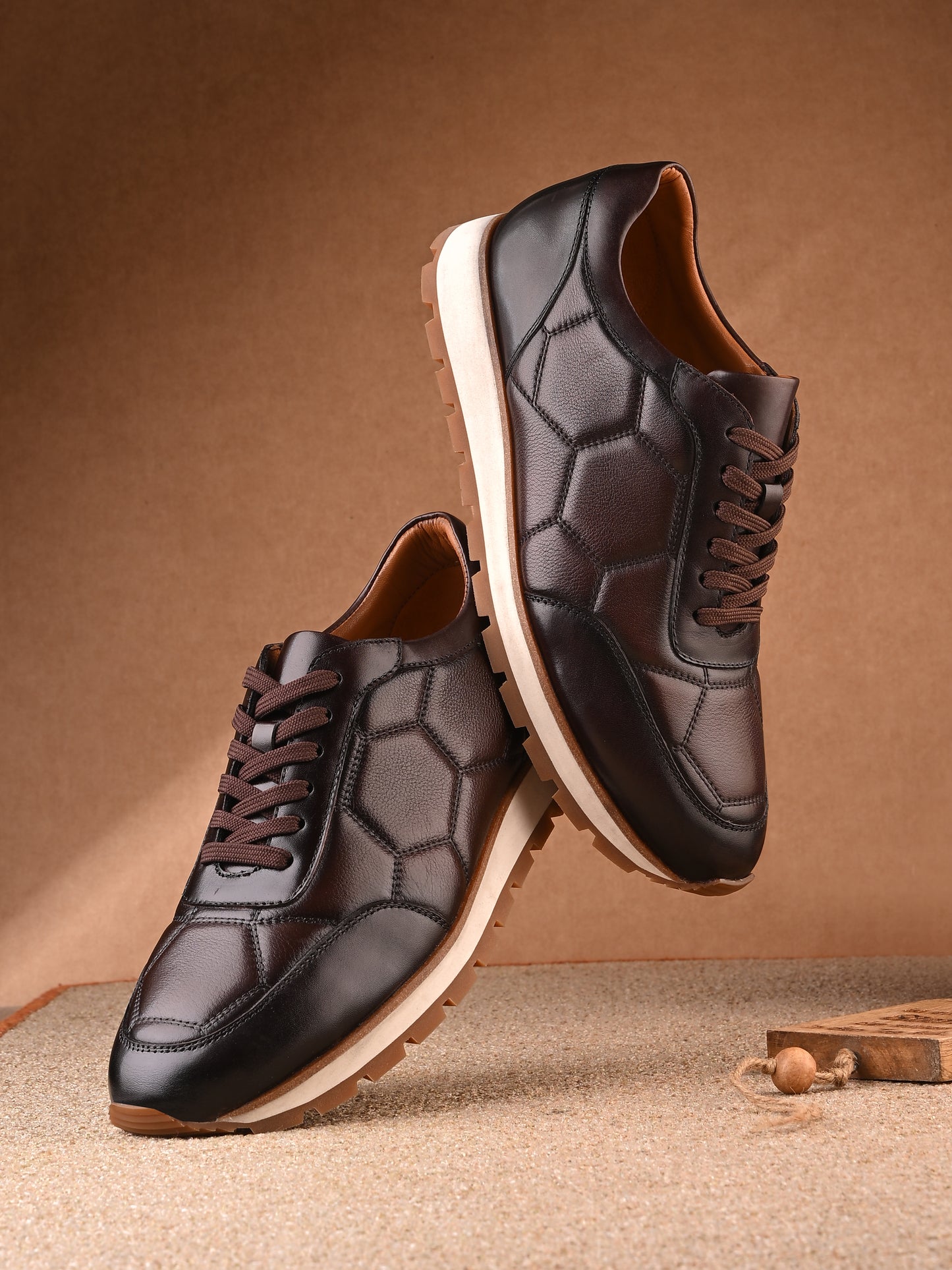 Levancho Premium Leather Casual Shoes for Men's