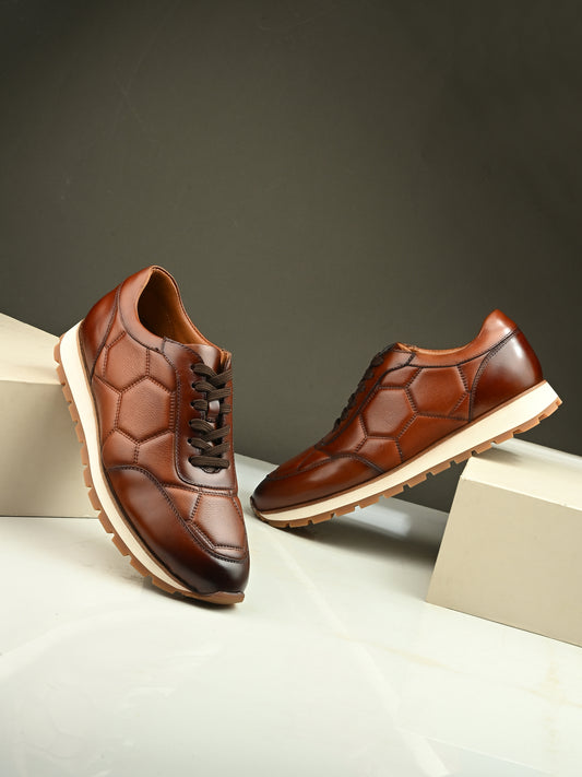 Levancho Premium Leather Casual Shoes for Men's