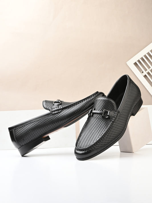 Levancho Premium Black Leather Formal Shoes for Men's