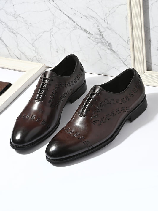 Levancho Premium Leather Partywear Shoes for Men's