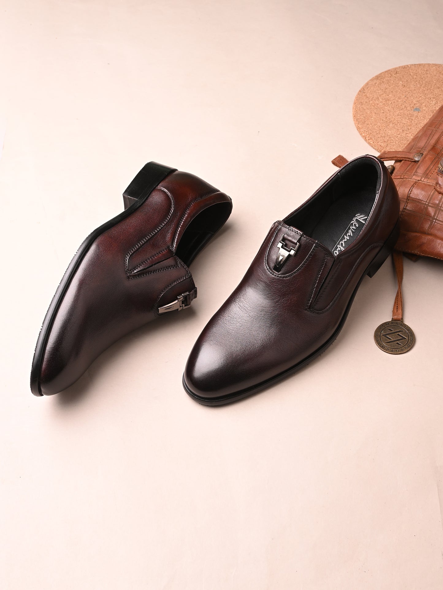 Levancho Premium Leather Partywear Shoes for Men's