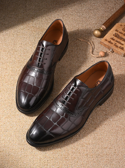 Levancho Premium Leather Partywear Shoes for Men's